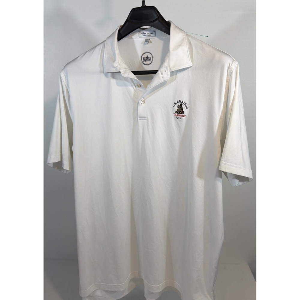 Peter Millar 121st US Amateur Oakmont Golf Polo Shirt White XL Summer Comfort